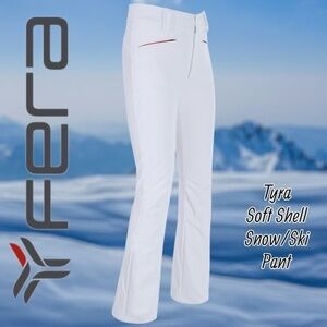 FERA Tyra Soft Shell 4-Way Stretch Waterproof Snow/Ski Pants in White  NWT/14R